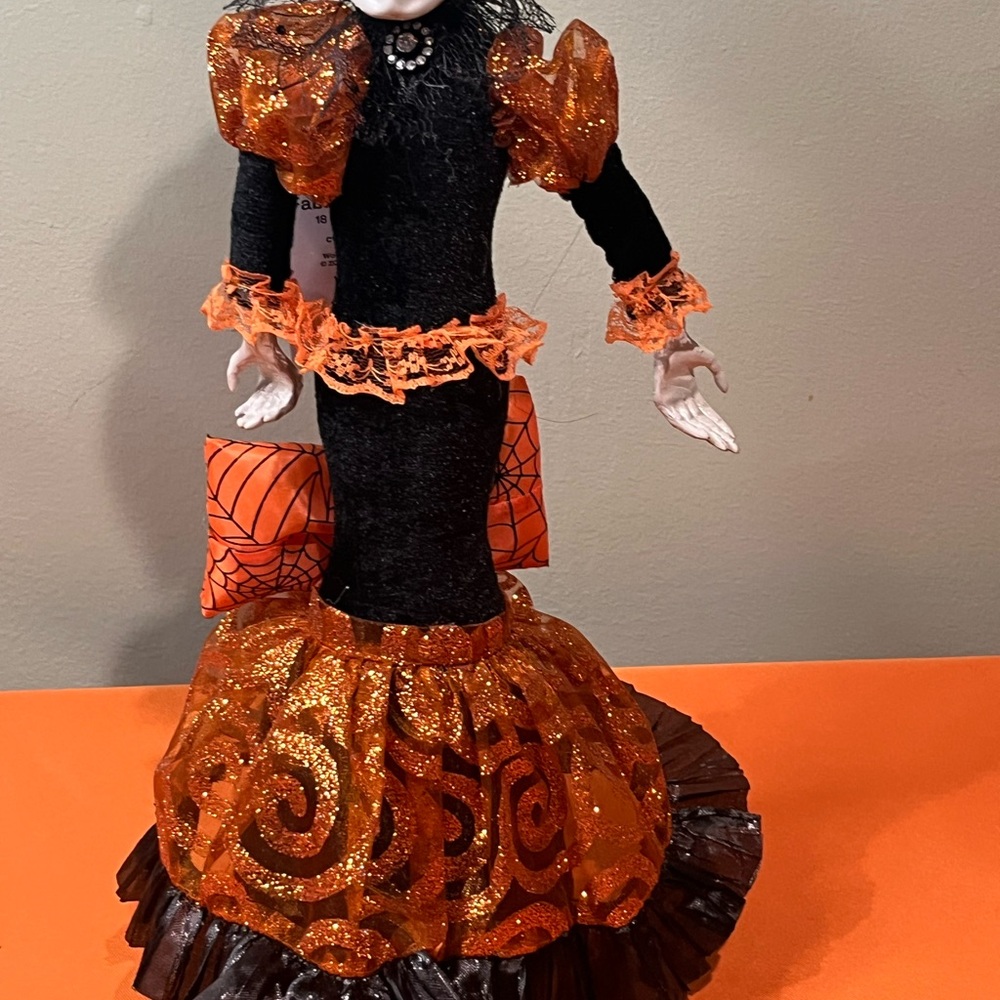 6/$25Festive Skeleton Figurine in Black and Orange - Picture 2 of 12